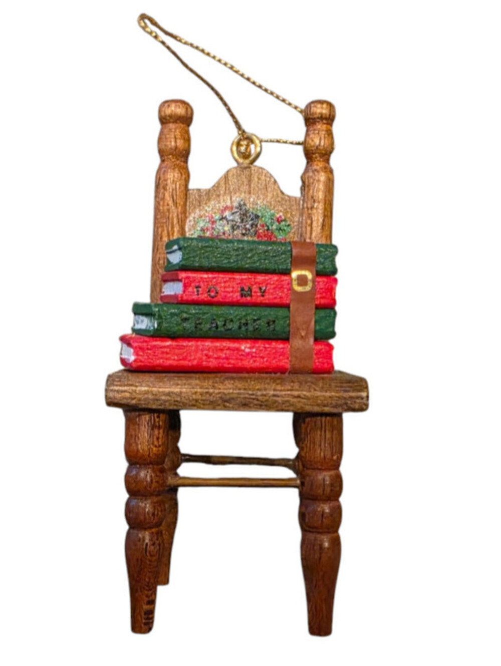 House of Lloyd "To My Teacher" wooden chair Christmas ornament